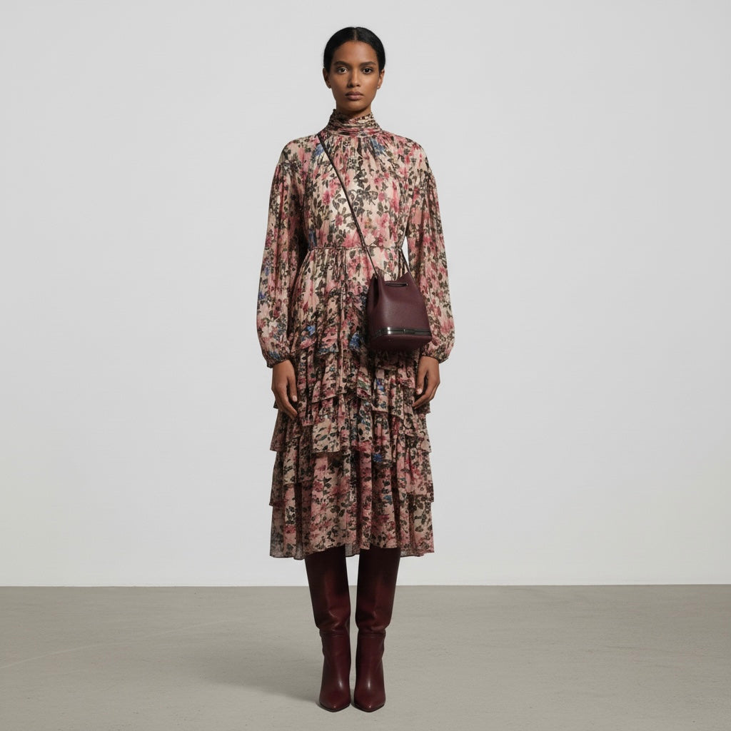 Quiet luxury made in New York burgundy crossbody handbag 