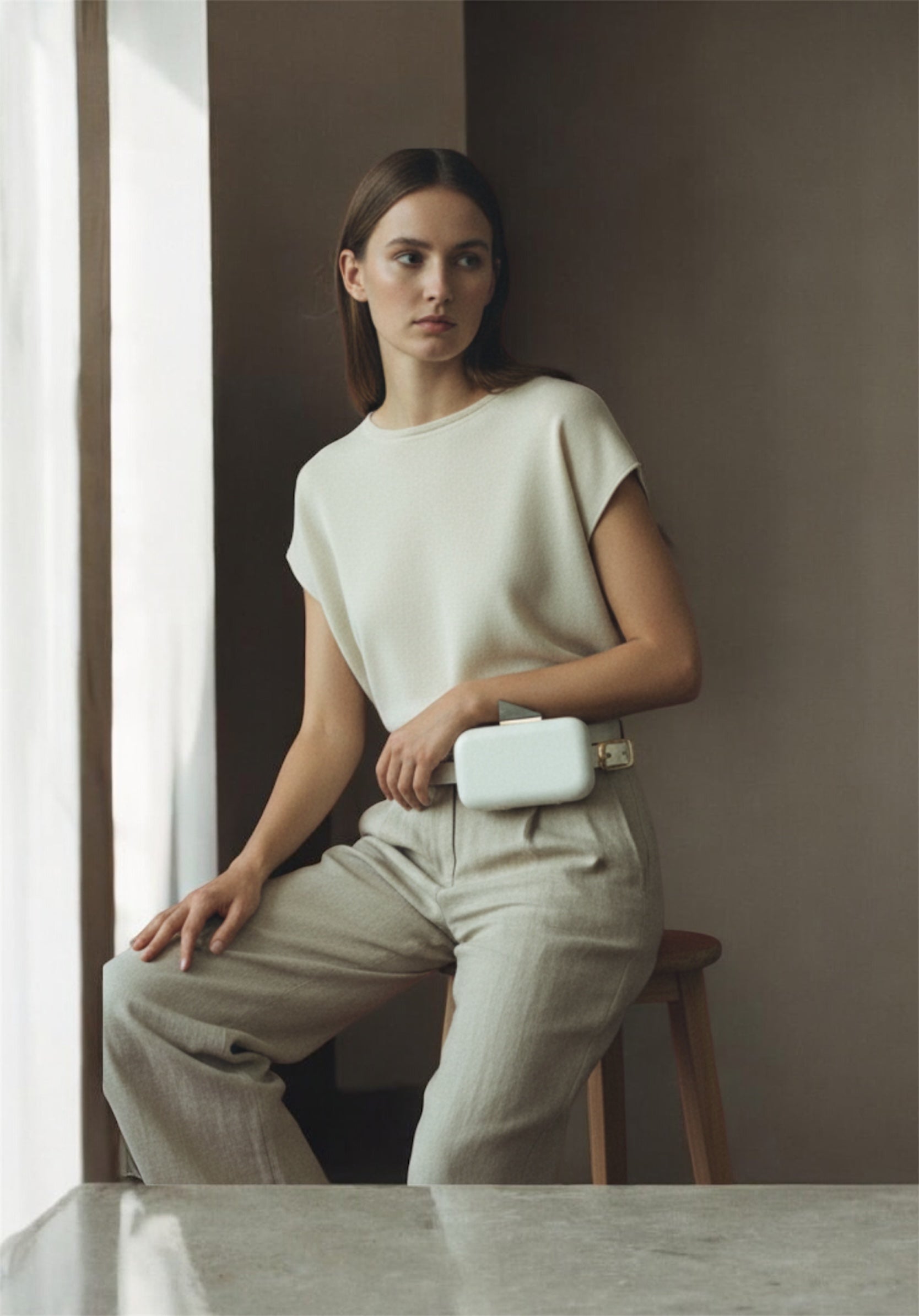 CAMILLE Belt Bag-White