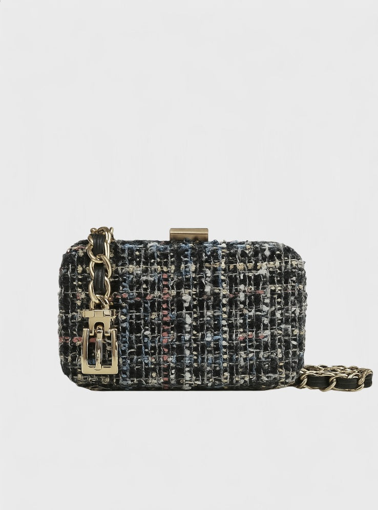 Amiee Tweed Belt Bag-Black