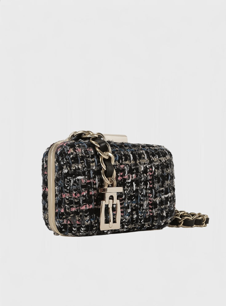Amiee Tweed Belt Bag-Black