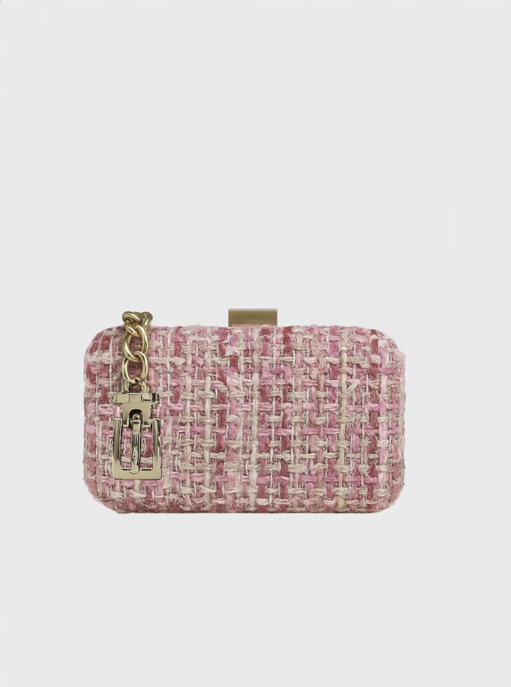 Amiee Tweed Belt Bag-Pink