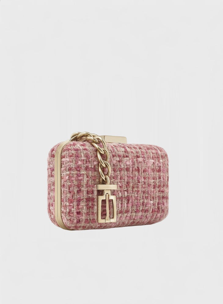 Amiee Tweed Belt Bag-Pink