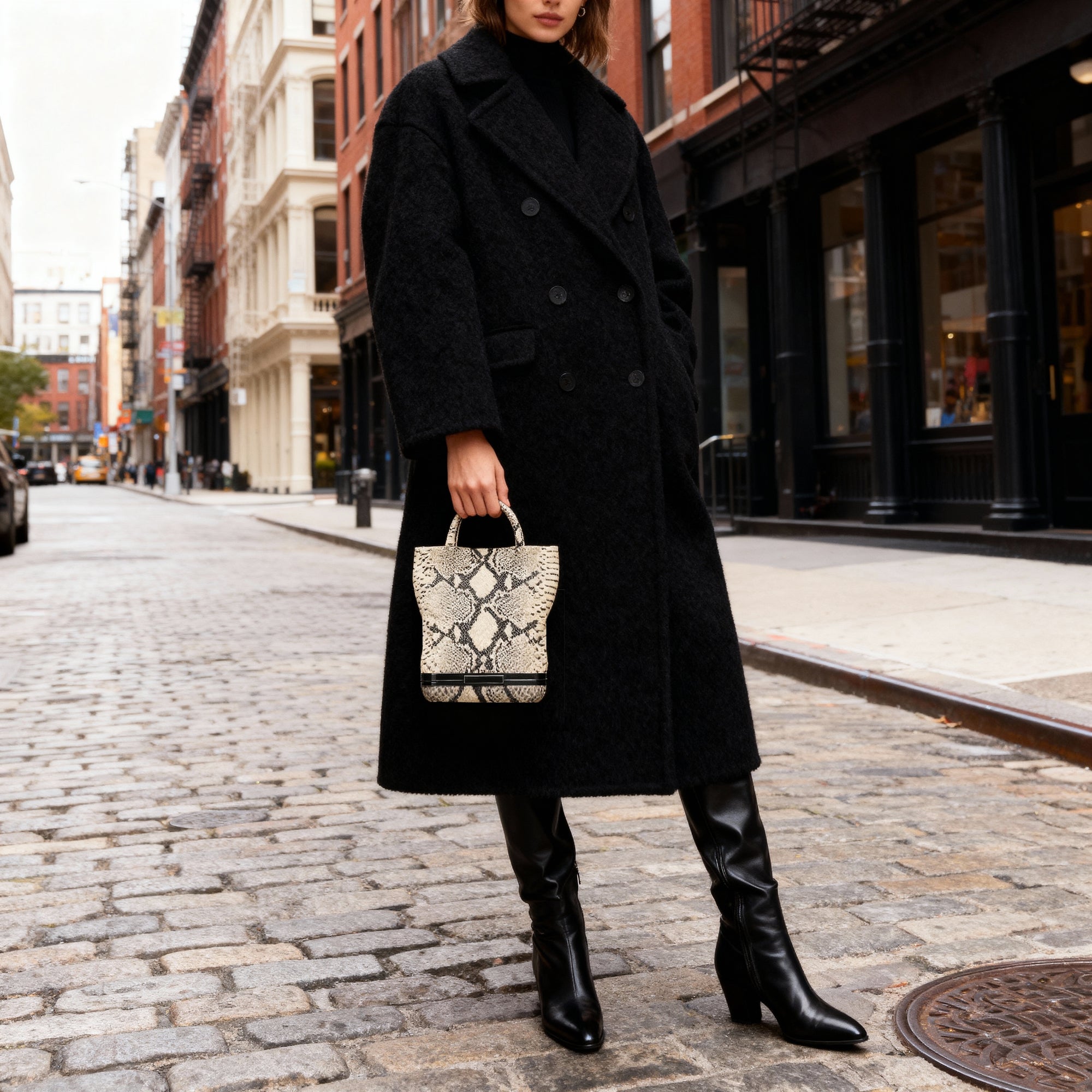 HULET Mini Tote-Beige print